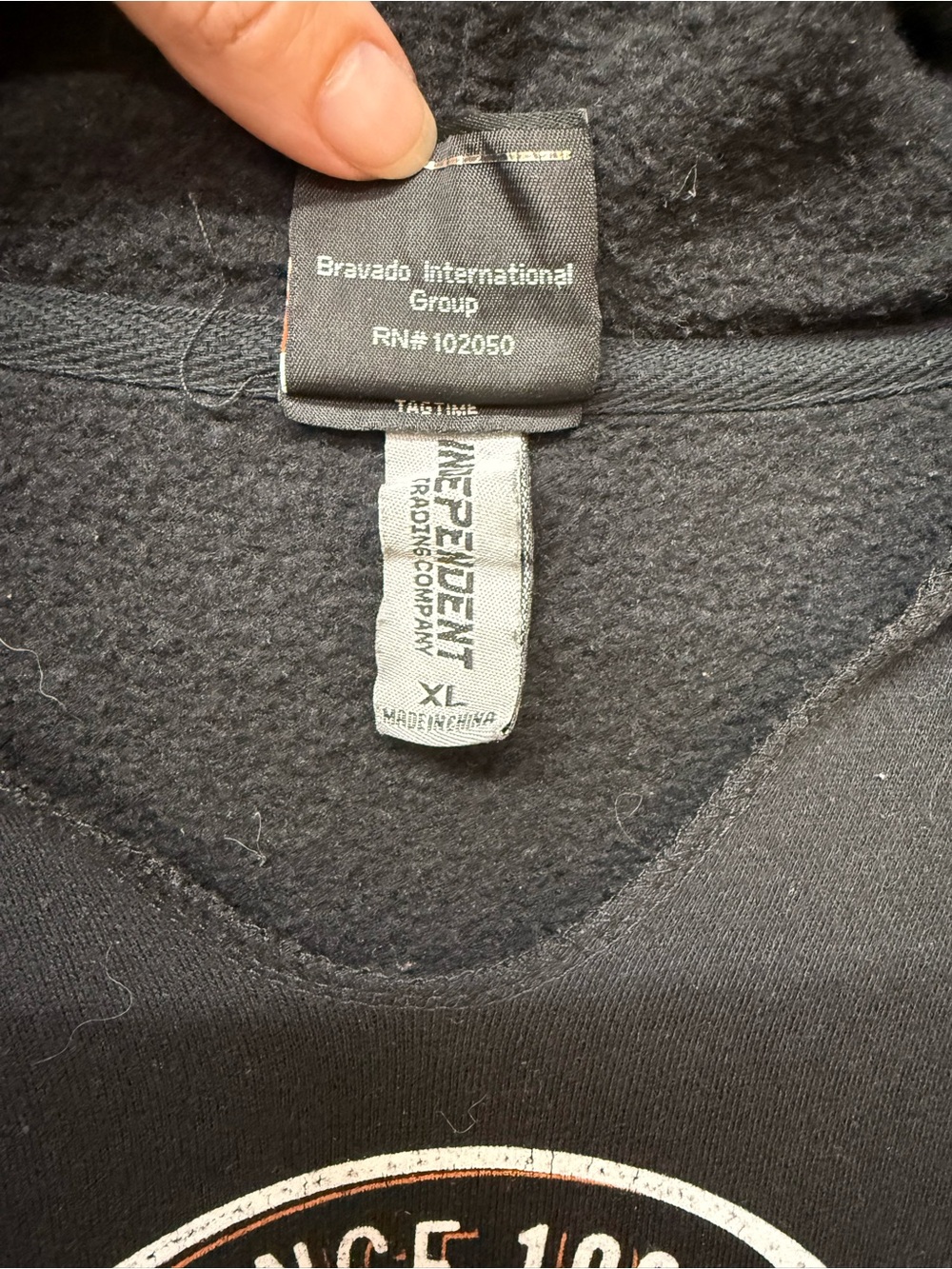 Harley-Davidson Black Hoodie with White Script Logo - Picture 3 of 4